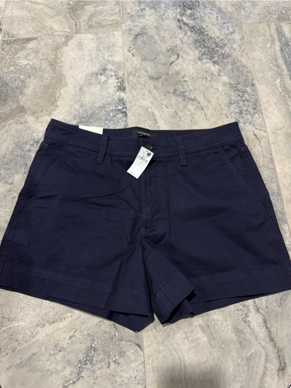 Banana Republic Navy Tailored Cotton-Blend Shorts
